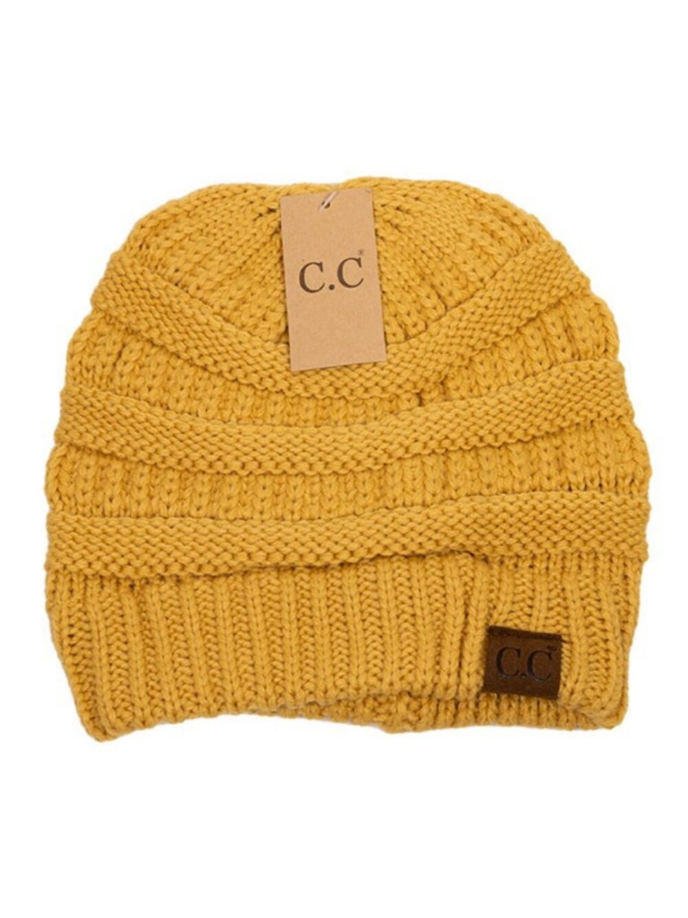 Authentic C.C Exclusives Cable Knit Beanie HONEY MUSTARD